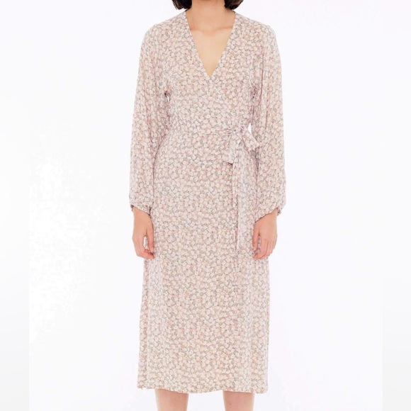 Faithfull the Brand La Figaro Midi Wrap Dress Azalea Floral Print Size 10/XL - Picture 1 of 12